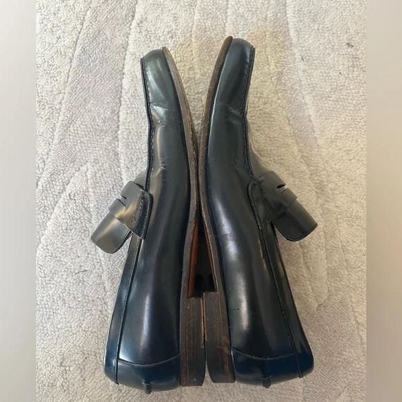 GUCCI Men’s  Black Leather Loafers with Logo, style 181797, size 41.5 / 8 - Picture 7 of 12